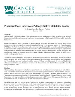The Cancer Project: Processed Meats in Schools